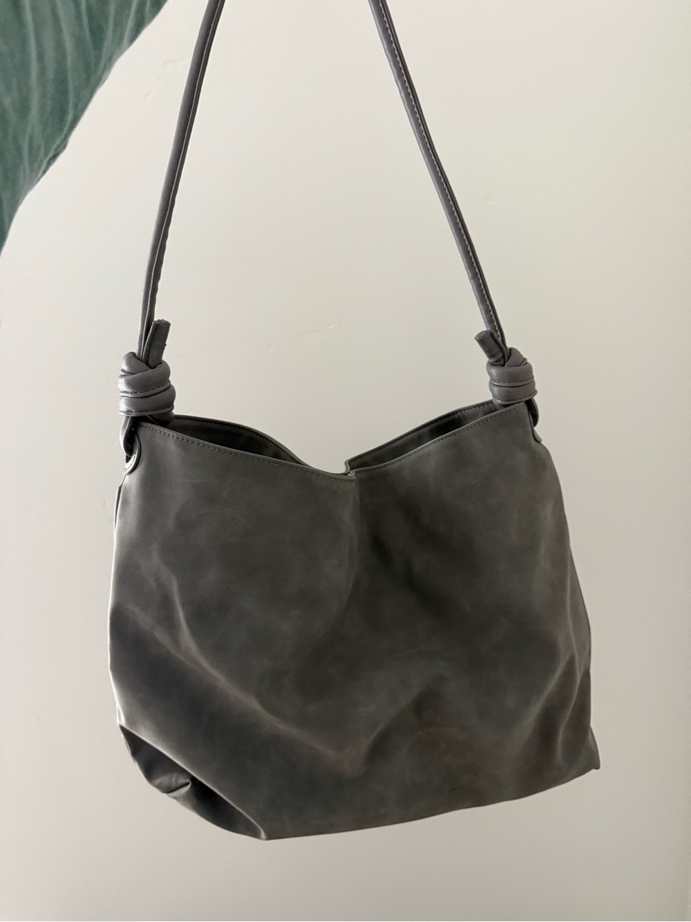 8 Other Reasons Gray Knotted-strap Shoulder Bag